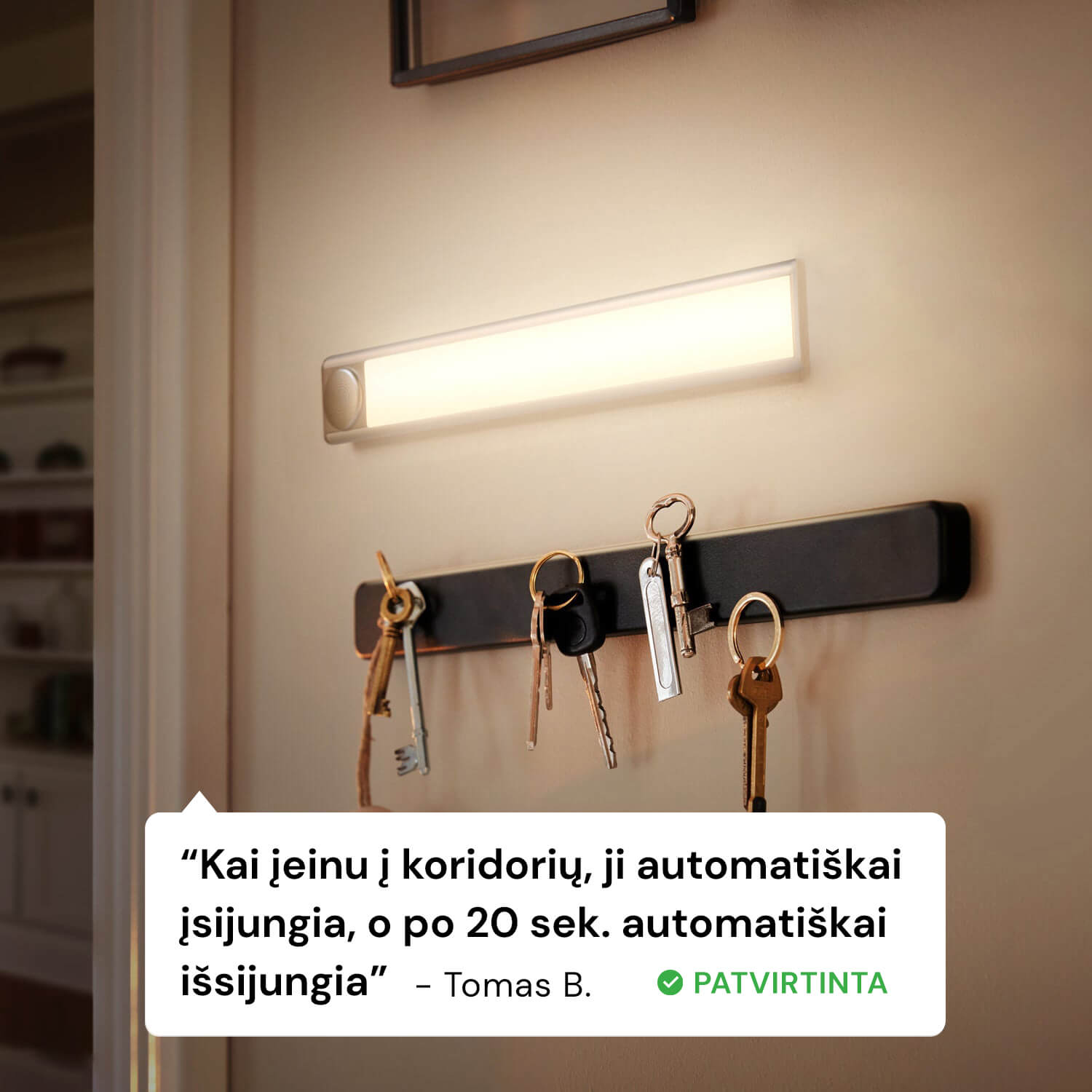 GlowMe - Belaidė lempa su judėsio jutikliu