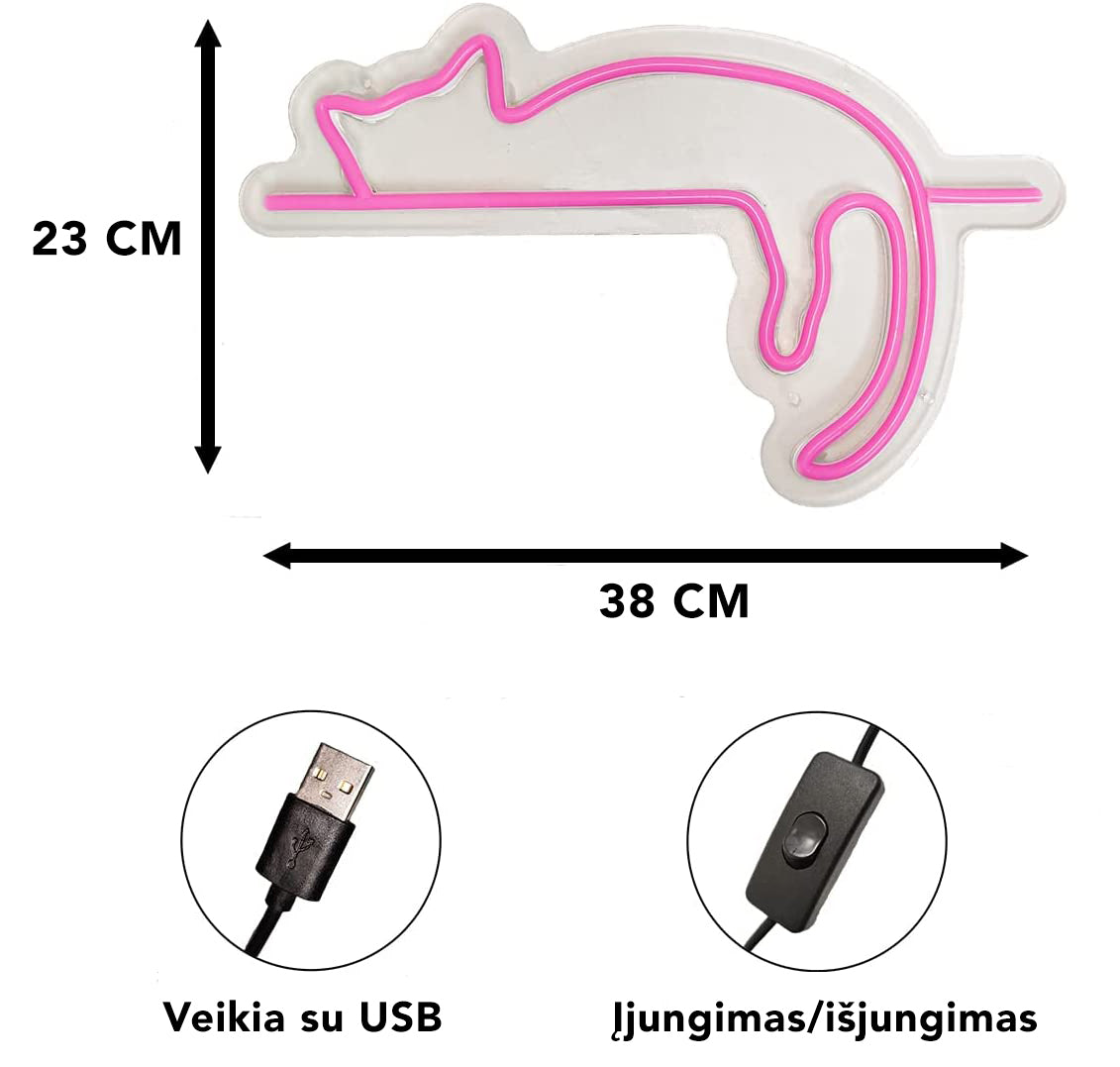 Lay Cat - LED Neoninė Katė